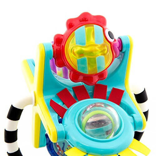 Sassy Fishy Fascination Station 2-in-1 Suction Cup High Chair Toy, Developmental Tray Toy for Early Learning, Ages 6+ Months - 12