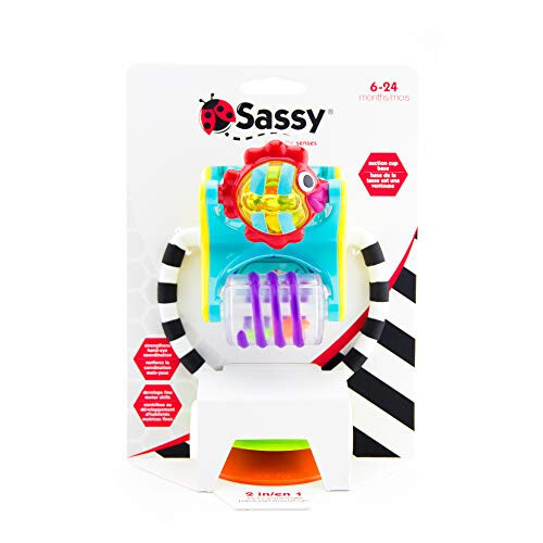 Sassy Fishy Fascination Station 2-in-1 Suction Cup High Chair Toy, Developmental Tray Toy for Early Learning, Ages 6+ Months - 14