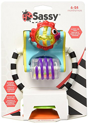 Sassy Fishy Fascination Station 2-in-1 Suction Cup High Chair Toy, Developmental Tray Toy for Early Learning, Ages 6+ Months - 9