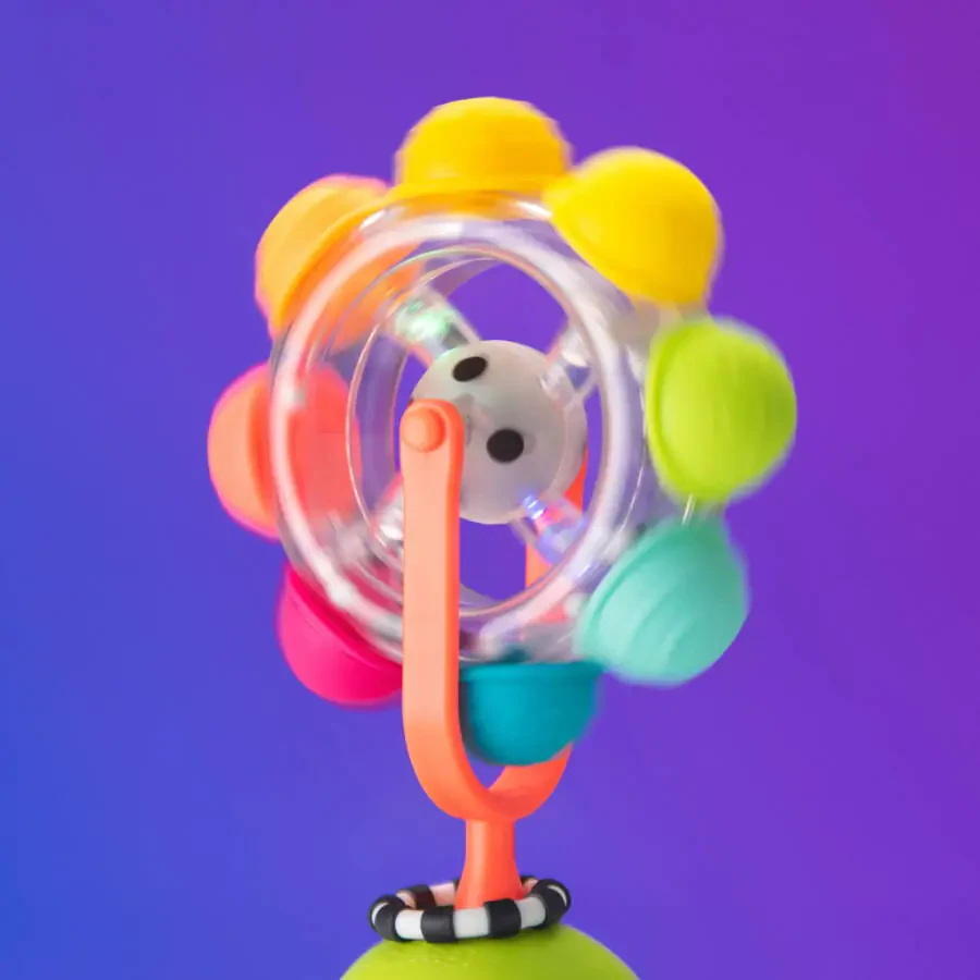 Sassy Light-up Rainbow Reel Spinning Developmental Suction Cup Baby High Chair Tray Toy 6+ Months - 4