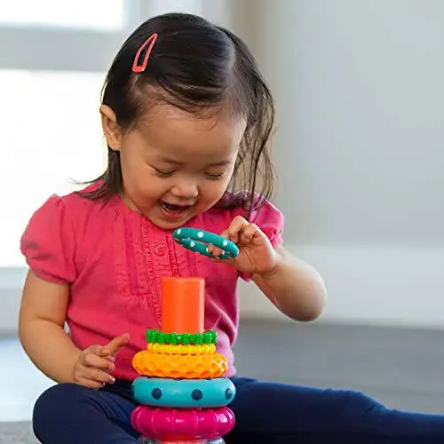 Sassy Stacks of Circles Stacking Ring STEM Learning Toy, 6+ oylik, ko'p rangli, 9 qismli to'plam - 5