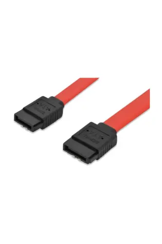 SATA Cable, SATA II/III, Female L-Type - Female L-Type, AWG26, 0.3 meter, Metal Latch, Shielded - EDNET (1)