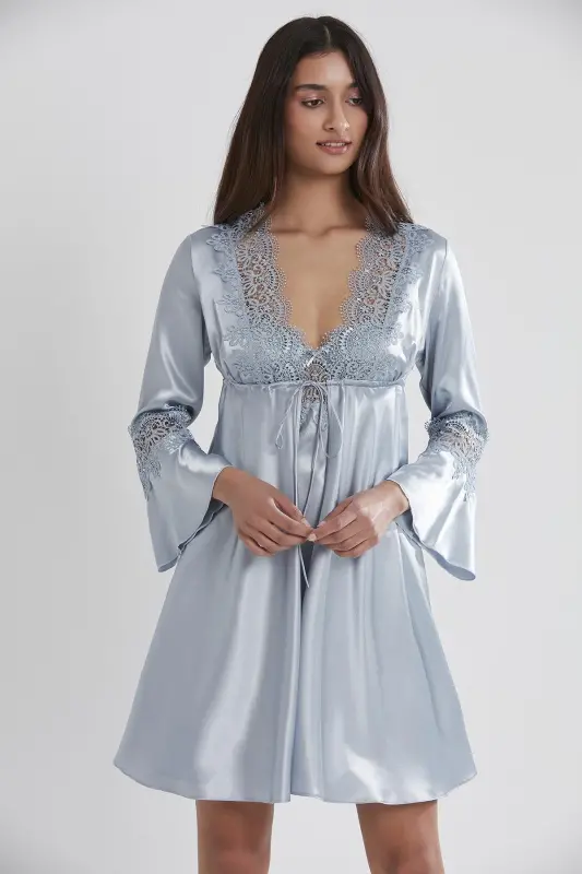 Сатен Altılı Gelin Çeyiz Seti - 6325 Mist-Mist - 1