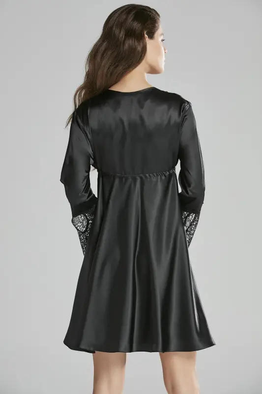 Saten Altılı Gelin Çeyiz Seti - 6625 Siyah-Siyah - 3