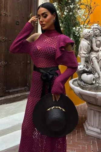 Saten belbog'li teshikli triko ko'ylak 2847 - BÜYÜKBEDENIZ (1)