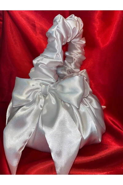 Saten Fiyonklu Gelin Çantası Takı Kesesi - Modazone (1)