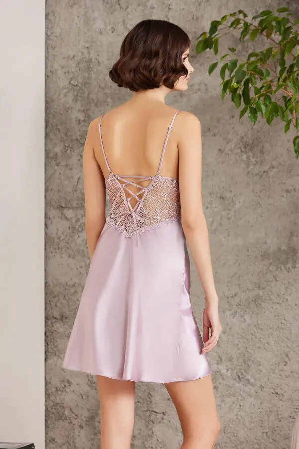 Saten Gecelik Sabahlık Pijama Takım Şort Takım 6'lı Gelin Çeyiz Seti - 6000-Rose - 5