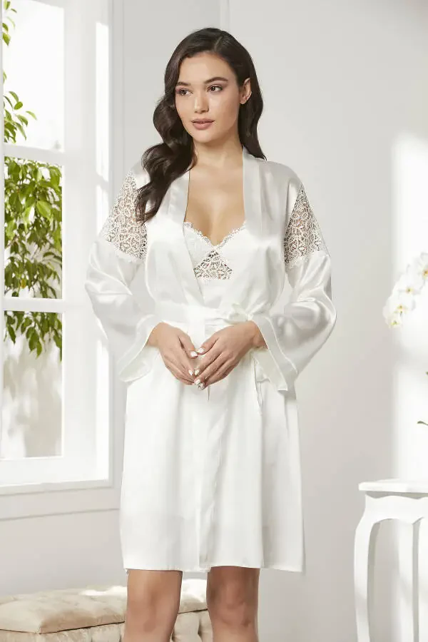 Saten Altılı Gelin Çeyiz Seti - 6955 Ekru-Ekru - 3