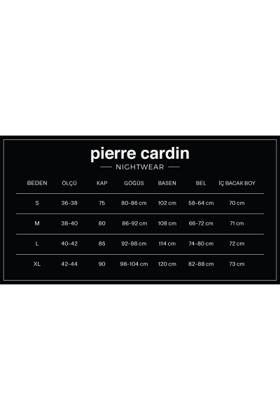 Saten Gecelik Sabahlık Pijama Takım Şort Takım 6'lı Gelin Çeyiz Seti - 6960-Lacivert - PIERRE CARDIN