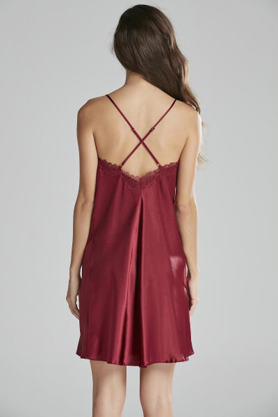 Saten Altılı Gelin Çeyiz Seti - 6965 Bordo - Bordo - 6