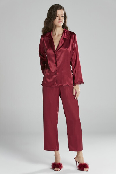 Saten Altılı Gelin Çeyiz Seti - 6965 Bordo - Bordo - 7