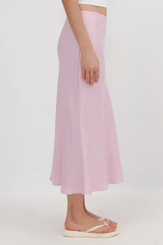 Saten Midi Yubka E16025-T3-Lotus - 6