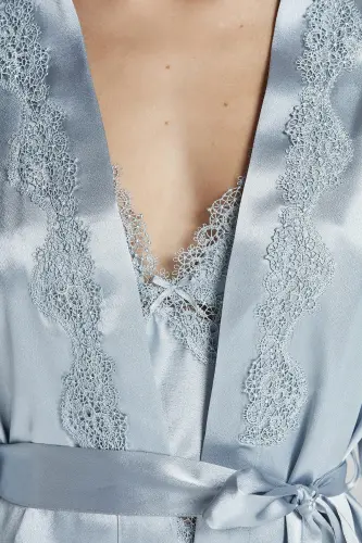 Saten Oltili Kelin Sepi Komplekti - 6965 Mist-Mist - 3