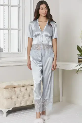 Saten Oltilik Kelin Sepi Komplekti - 6015 Mist-Mist - 7