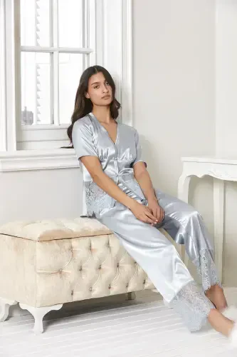 Saten Oltilik Kelin Sepi Komplekti - 6015 Mist-Mist - 8