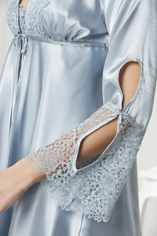 Saten Oltilik Kelin Sepi Komplekti - 6625 Mist-Mist - 3