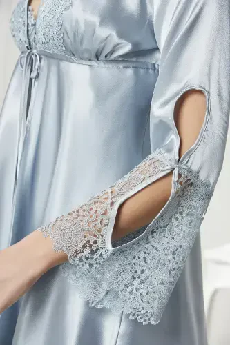 Saten Oltilik Kelin Sepi Komplekti - 6625 Mist-Mist - 3