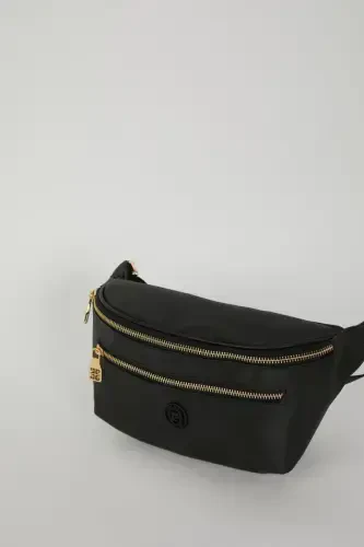 Saten Siyah Kadın Bel Çantası 05PO22Y1542-Saten Siyah - 4