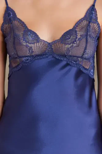 Saten To'rtlik Kelin Sepi Komplekti - 7035 Lochivert-Lochivert - 6