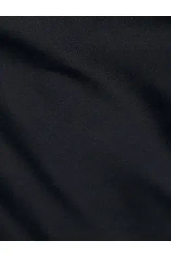 Saten Uzun Abiye Elbise Dökümlü Yaka İnce Askılı - 6