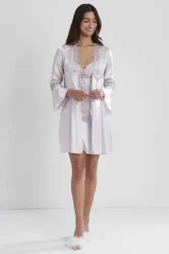 Satin Altılı Bridal Dowry Set - 6325 Viola-Viola - PIERRE CARDIN (1)