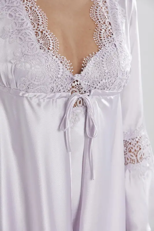 Satin Altılı Bridal Dowry Set - 6325 Viola-Viola - 5