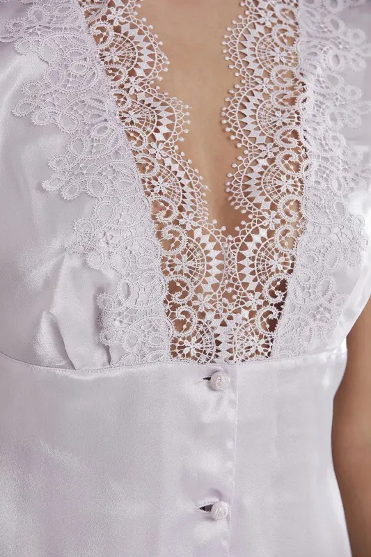 Satin Altılı Bridal Dowry Set - 6325 Viola-Viola - 7