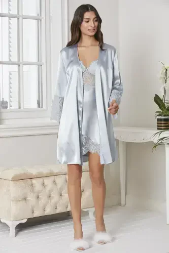 Satin Altılı Gelin Çeyiz Seti - 6015 Mist-Mist - PIERRE CARDIN (1)
