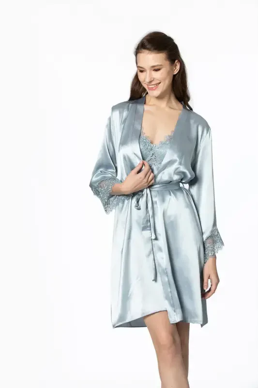 Satin Altılı Gelin Çeyiz Seti - 6040 Mist-Mist - 1