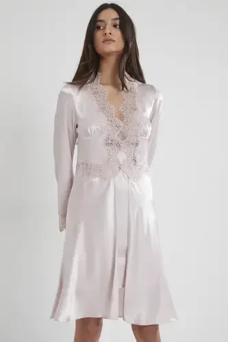 Satin Altılı Gelin Çeyiz Seti - 6335 Pudra-Pudra - 1