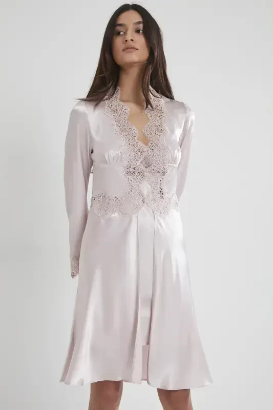 Satin Altılı Gelin Çeyiz Seti - 6335 Pudra-Pudra - 1