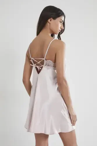 Satin Altılı Gelin Çeyiz Seti - 6335 Pudra-Pudra - 6