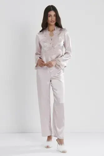 Satin Altılı Gelin Çeyiz Seti - 6335 Pudra-Pudra - 7