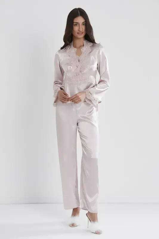 Satin Altılı Gelin Çeyiz Seti - 6335 Pudra-Pudra - 7