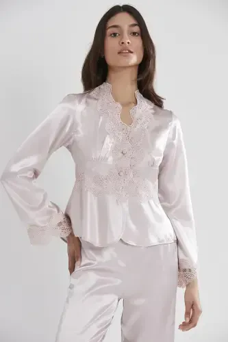 Satin Altılı Gelin Çeyiz Seti - 6335 Pudra-Pudra - 8