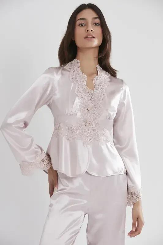 Satin Altılı Gelin Çeyiz Seti - 6335 Pudra-Pudra - 8