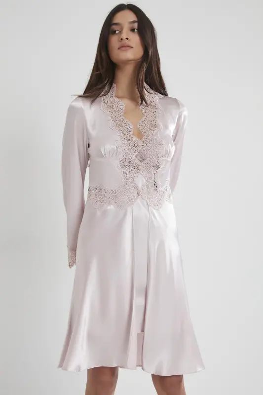 Satin Altılı Gelin Çeyiz Seti - 6335 Pudra-Pudra - PIERRE CARDIN