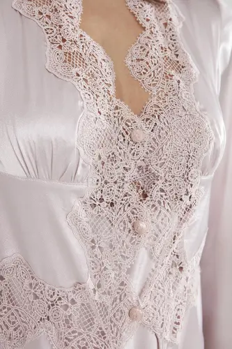 Satin Altılı Gelin Çeyiz Seti - 6335 Pudra-Pudra - PIERRE CARDIN (1)