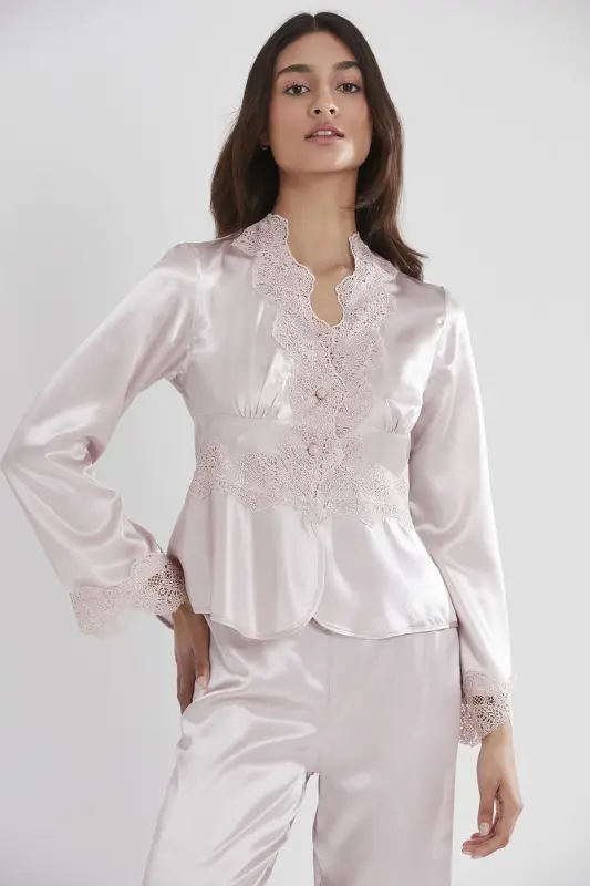 Satin Altılı Gelin Çeyiz Seti - 6335 Pudra-Pudra - 7