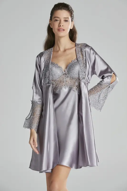Satin Altılı Gelin Çeyiz Seti - 6625 Royal-Royal - 1