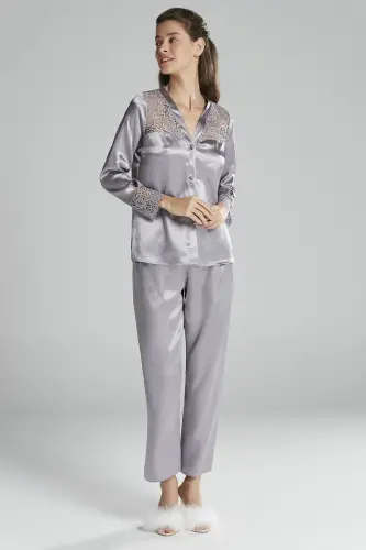 Satin Altılı Gelin Çeyiz Seti - 6625 Royal-Royal - 6
