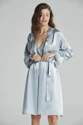 Satin Altılı Gelin Çeyiz Seti - 6965 Mist-Mist - PIERRE CARDIN (1)