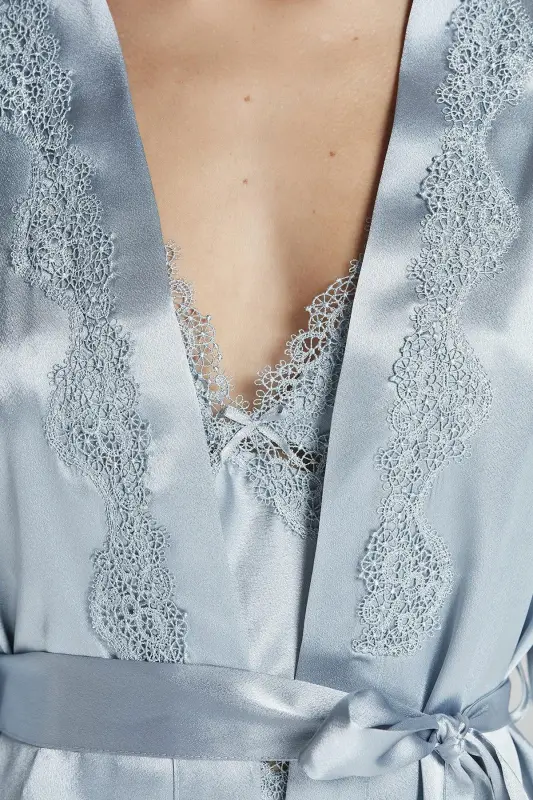 Satin Altılı Gelin Çeyiz Seti - 6965 Mist-Mist - 3