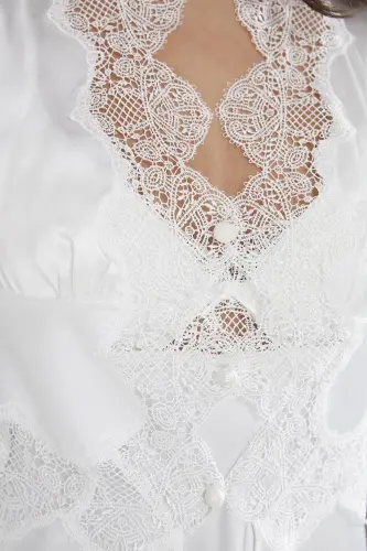 Satin Altılı Gelin Dowry Set - 6335 Ecru-Ecru - 3