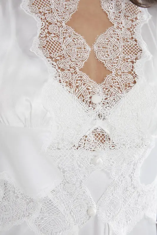 Satin Altılı Gelin Dowry Set - 6335 Ecru-Ecru - 3