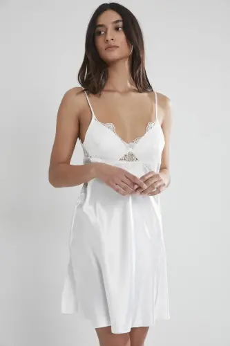 Satin Altılı Gelin Dowry Set - 6335 Ecru-Ecru - 5