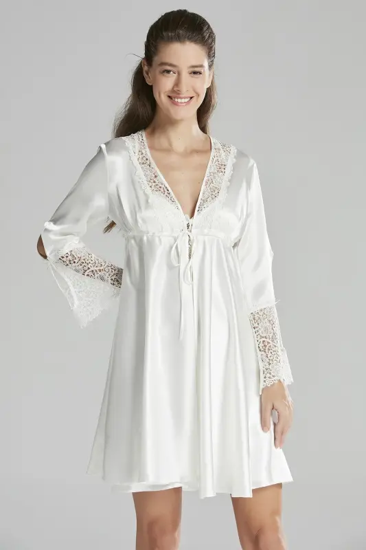 Satin Altılı Gelin Dowry Set - 6625 Ecru-Ecru - 2