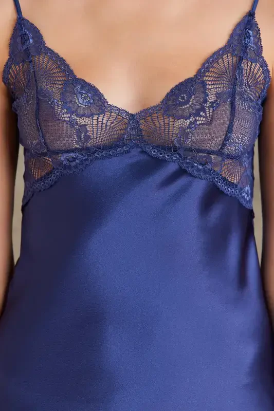 Satin Bridal Dowry Set of Four - 7035 Navy-Navy - 6