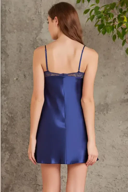 Satin Bridal Dowry Set of Four - 7035 Navy-Navy - 7