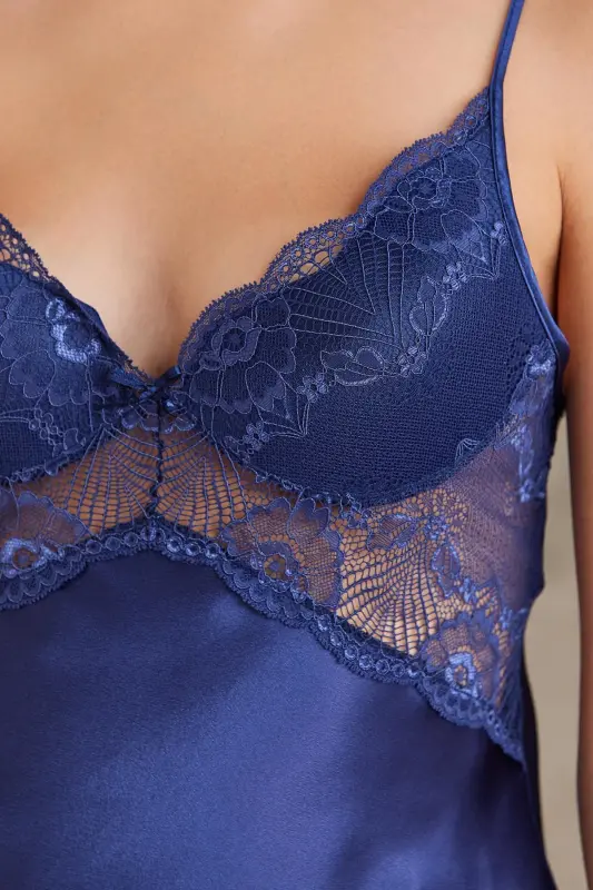 Satin Bridal Dowry Set of Four - 7035 Navy-Navy - 3